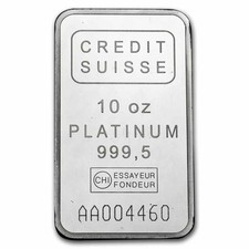 10 oz Platinum Bar - Secondary Market (.999+ Fine) 2333.15 per troy oz