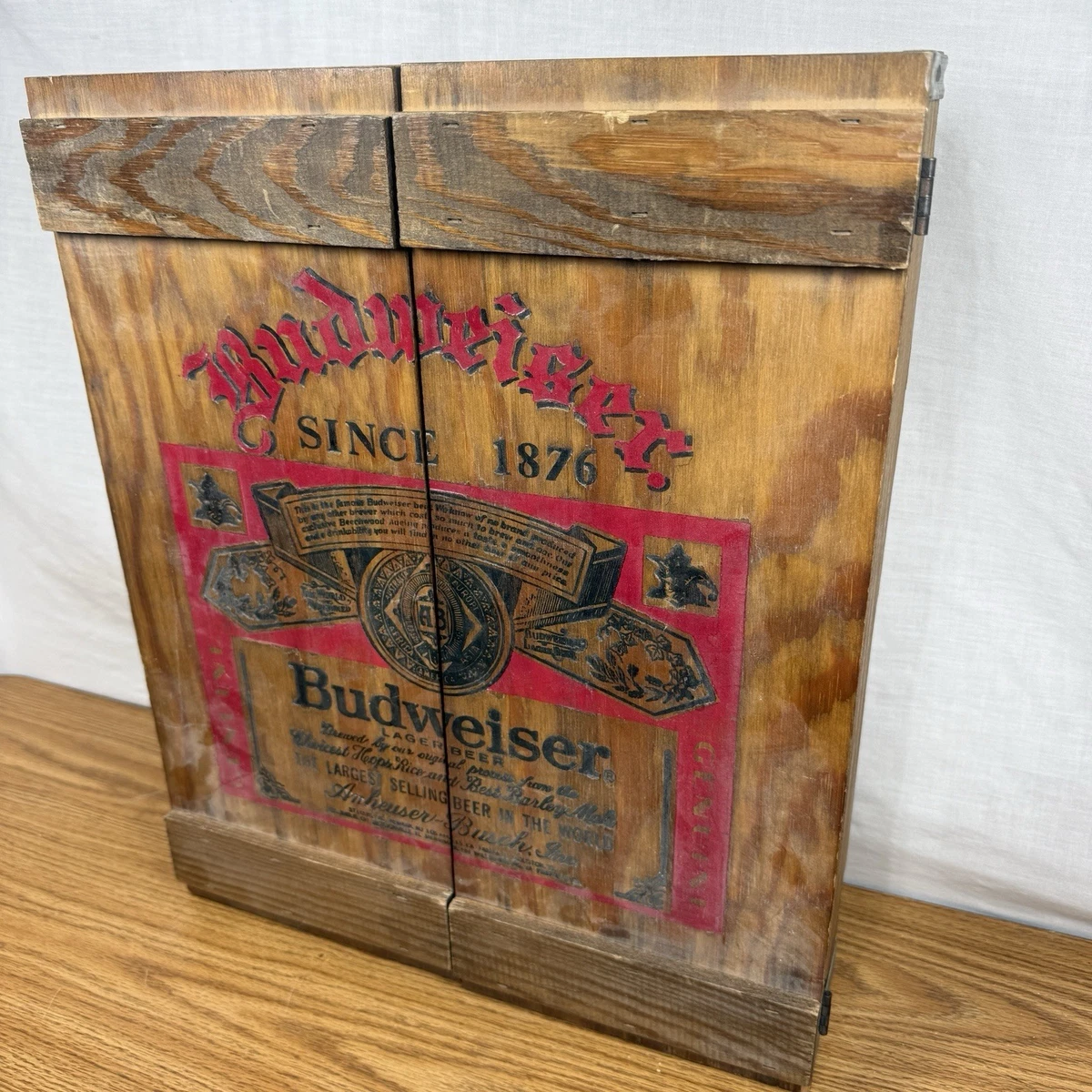 Wooden Beer Case Indiana Collectible Budweiser Signs & Tins for