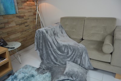 Grau / Silber Überwurf Luxus Decke / Überwurf Sofa / Bett / Double Size