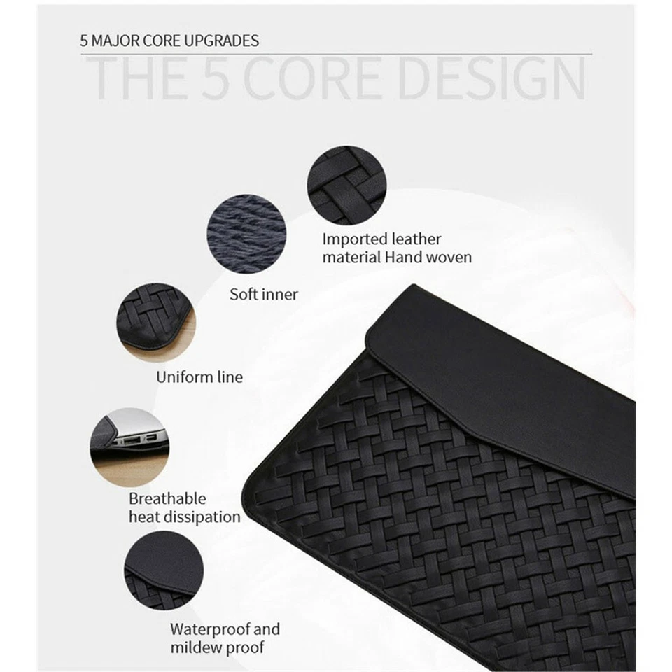 Funda de cuero para computadora portátil para MacBook Pro de 13 pulgadas Retina y Air Estuche Bolsas 15" Tablet Foto 4 de 4