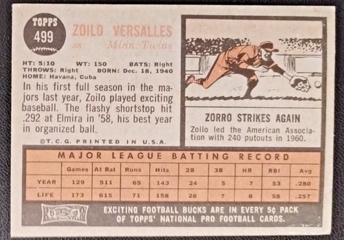 1962 TOPPS BASEBALL #401-499 YOU PICK Get Best Prices SAVE$$ - Picture 342 of 342