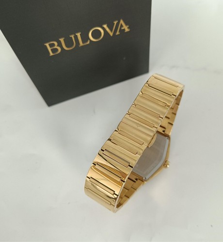 Bulova 97A164 Gemini Men's Wristwatch Black Gold-Tone Stainless Steel GL34 40mm - Picture 7 of 13