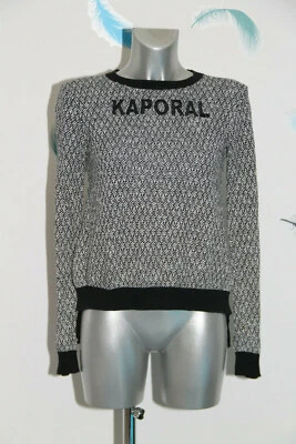 joli pull fin noir blanc dos en voile fille KAPORAL Taille 16 ans parfait état - Photo 1/3