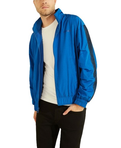 Full Zip Mesh Windbreaker Jacket Blue 