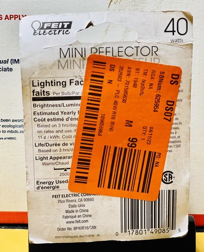 🔥(2) FEIT ELECTRIC 40W R16 MINI REFLECTOR Bulb ✅ MEDIUM BASE ✅ FREE SHIP🇺🇸✈️ - Picture 6 of 7