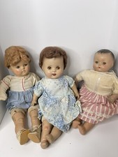 Lot 3 1930 s composition Creepy dolls limbs Cloth body scary prop Halloween