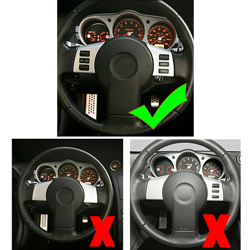 Carbon Fiber Inner Steering Wheel Button Cover Trim Fit For Nissan 350Z 2003-09