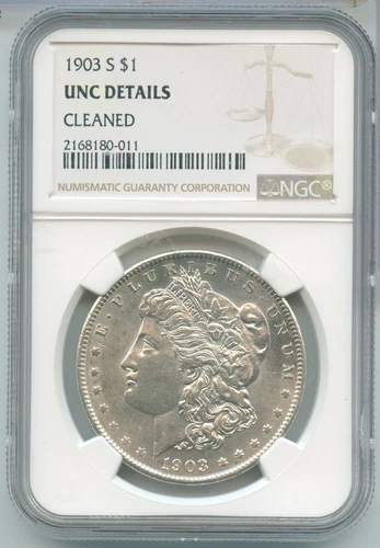 1903-S Morgan Silver Dollar NGC UNC Details San Francisco Mint - ST334