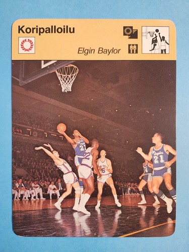 1980 Sportscaster Finnish 4.75x6.25 Card Elgin Baylor Lakers #101-2412 ๐ - Picture 2 of 4