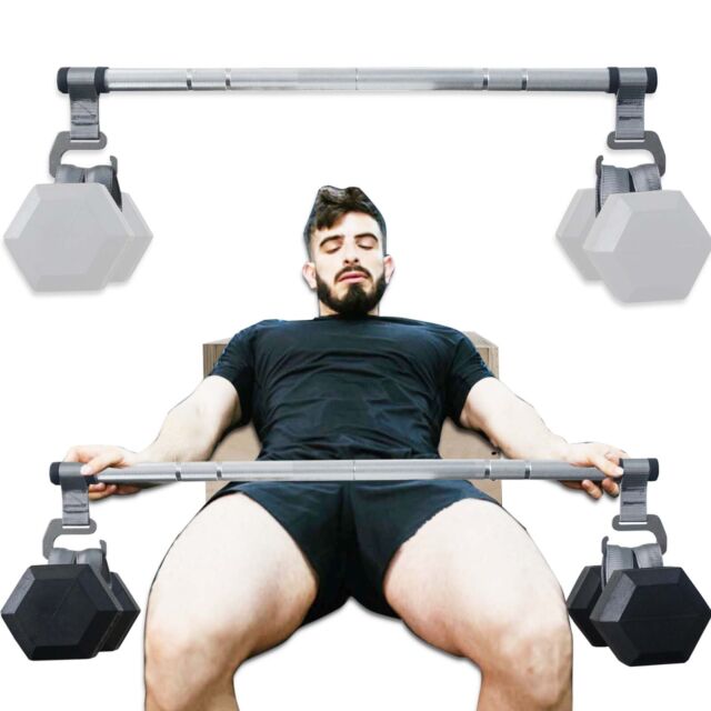 80cm Portable Dumbbell Hip Thrusts Bar Deadlift Workout Metal Fitness Bar