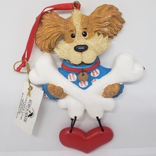 Kurt S Adler Puppy Dog with Bones  Heart Holiday Christmas Ornament Decoration