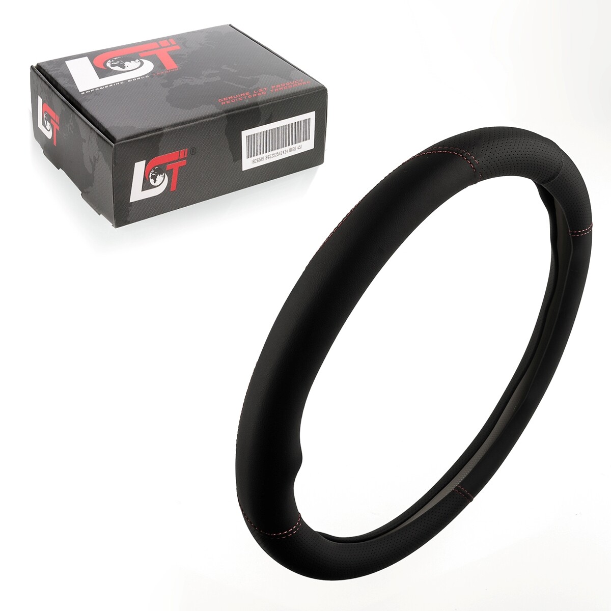 Steering Wheel Cover Ø 38X9Cm Black Red For AUDI TT 8J 8N FV