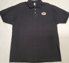 20329-2 NFL Team Apparel GREEN BAY PACKERS Football Polo Shirt BLACK GOLD New