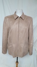 Ladies Soft Coat, Style By Ewm, Size 16, Beige, Faux Suede, 36" Bust, 25" L 7761