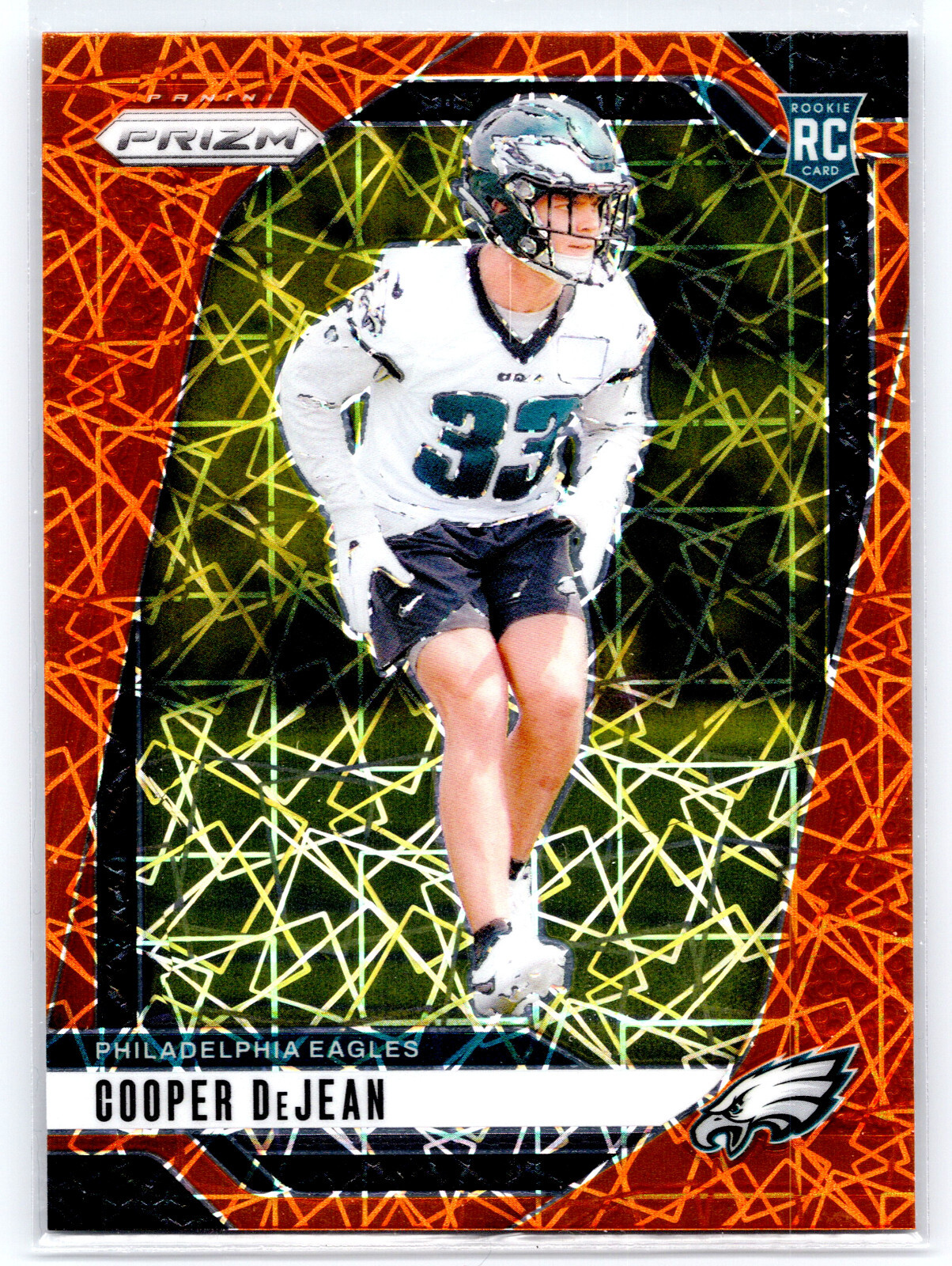 Cooper DeJean 2024 Panini Prizm Orange Laser Rookie RC #321 Philadelphia Eagles 