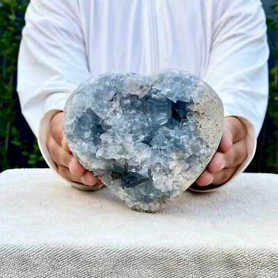 2.9LB Natural Beautiful Blue Celestite Crystal Geode Cave Mineral Specimen