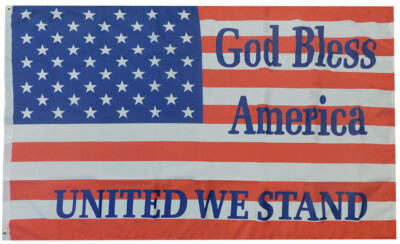 3X5 TRUMP 2024 USA United We Stand God Bless America 100D Woven Flag