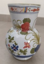 Vaso in ceramica di Faenza decoro Garofano - altezza 15 cm - Modello anforetta