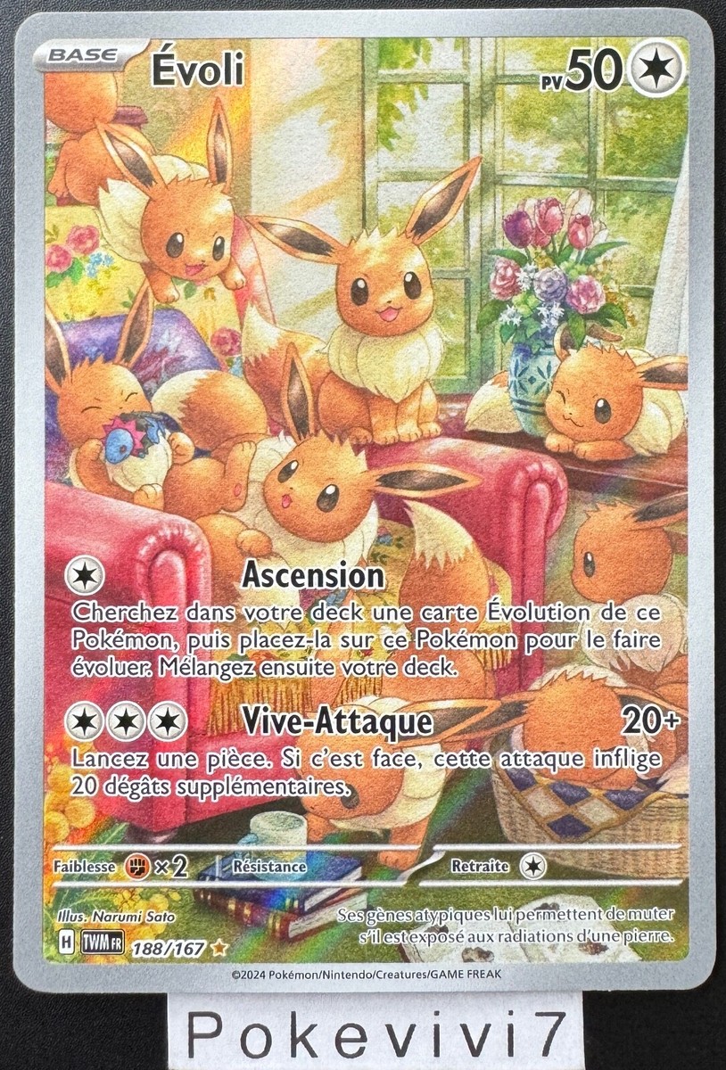 イーブイ 英語版 Eevee ポケモンカード TWM EN 188/167 #2 Pokemon Card EEVEE 188/167 Holo Secret EV6 Scarlet and Purple TWM