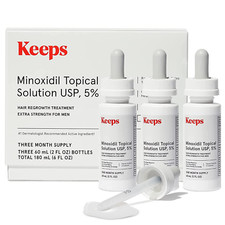 Keeps Extra Strength Minoxidil for Men Topical Hair Growth Serum, 5 Solution Ha