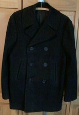 VTG 70'S Men's Authentic MELTON Navy Peacoat Size 30L 100 Wool