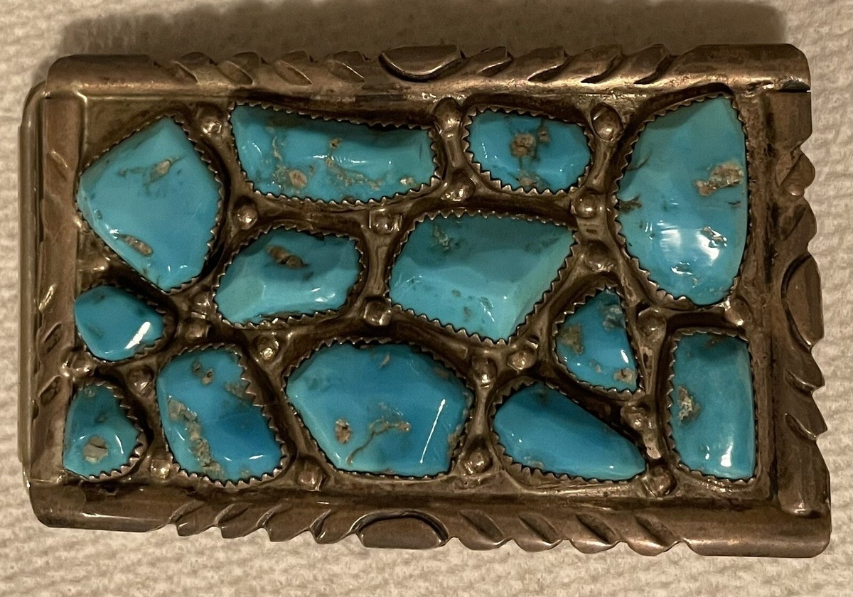 Vintage Signed Wayne C Cheama Zuni Sterling Silver Chunky  display picture 2