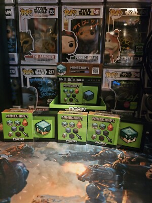 FiGPiN Mini Mystery Minecraft Series 2 Steve, Alex, Wither Skeleton & Creeper