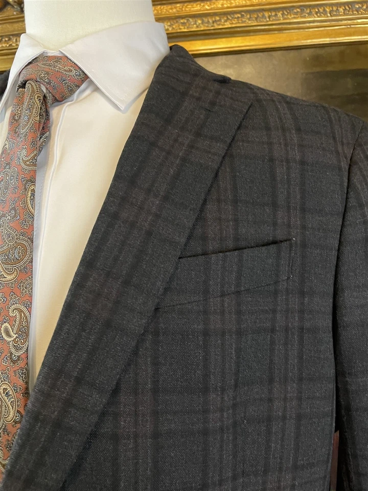 Stafford 44L Gray Check Year Round Sport Coat Classic Fit 2Btn Blazer Jacket - Image 2 of 4