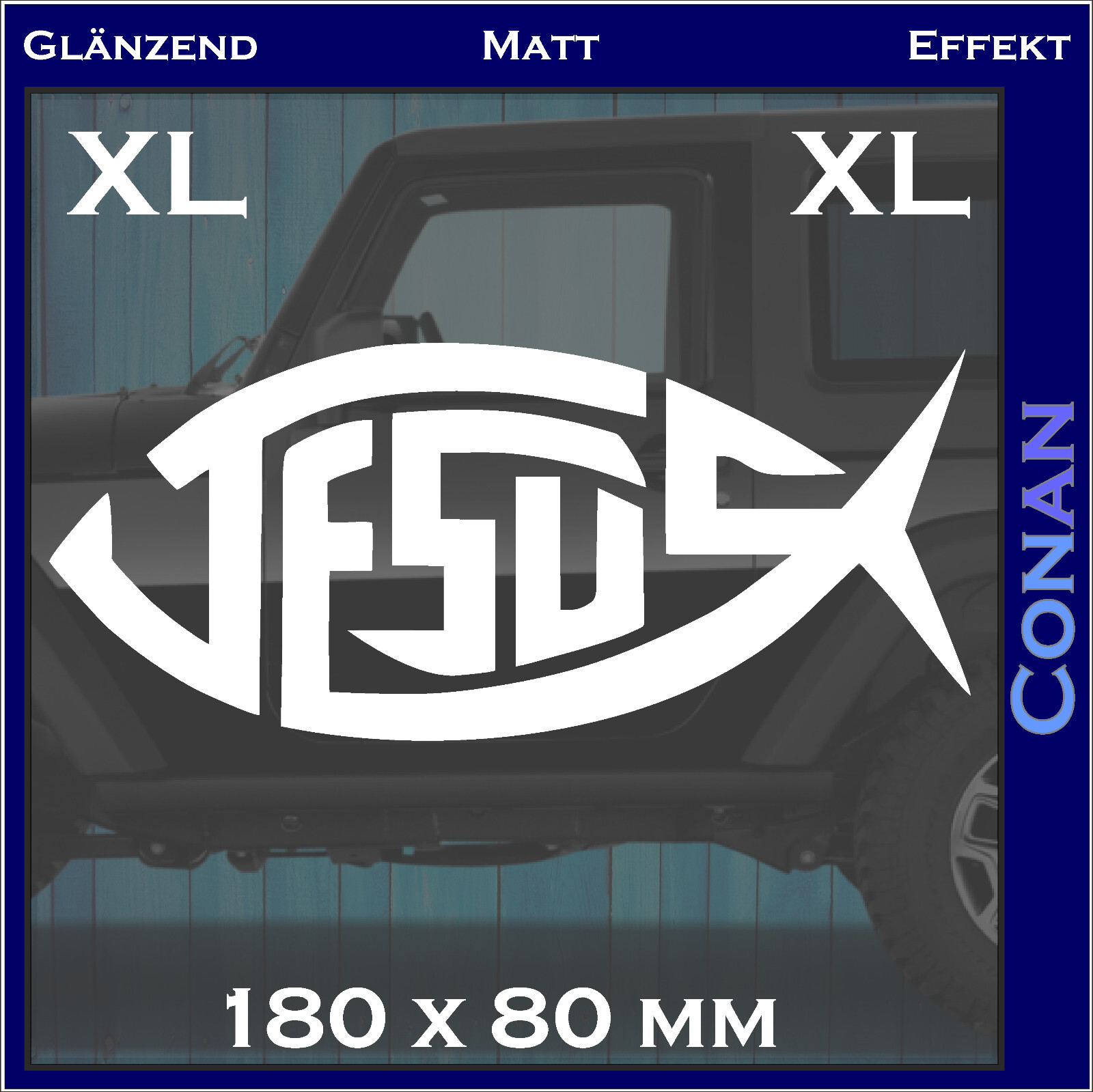 XL - Jesus Aufkleber Fisch Symbol Christlich Auto Autoaufkleber Sticker 1