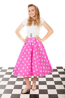 Women's Polka Dot Maxi Dress - 1950s Vintage Style Short Sleeve Party Dress