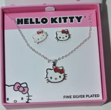Hello Kitty Enamel Necklace and Earring Set