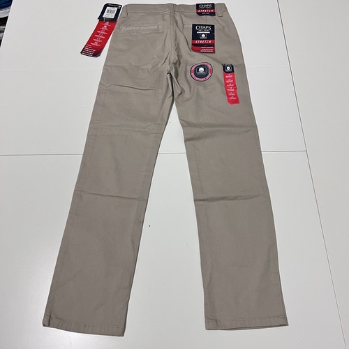 New Chaps Edu School Uniform Pants Sz 10R Boys Khaki Beige Stretch adjustable - Picture 2 of 14