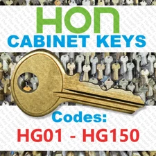 Hon Filing Cabinet Replacement Key Cut Key Code HG01 - HG150