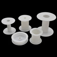 Plastic Spool Wheel White Empty Spool Round For Beaded String Ribbon