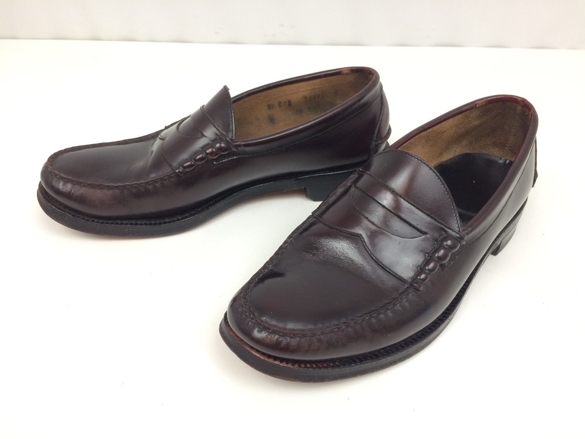 EUC Johnston & Murphy Aristocraft Cordovan Dark Wine Penny 