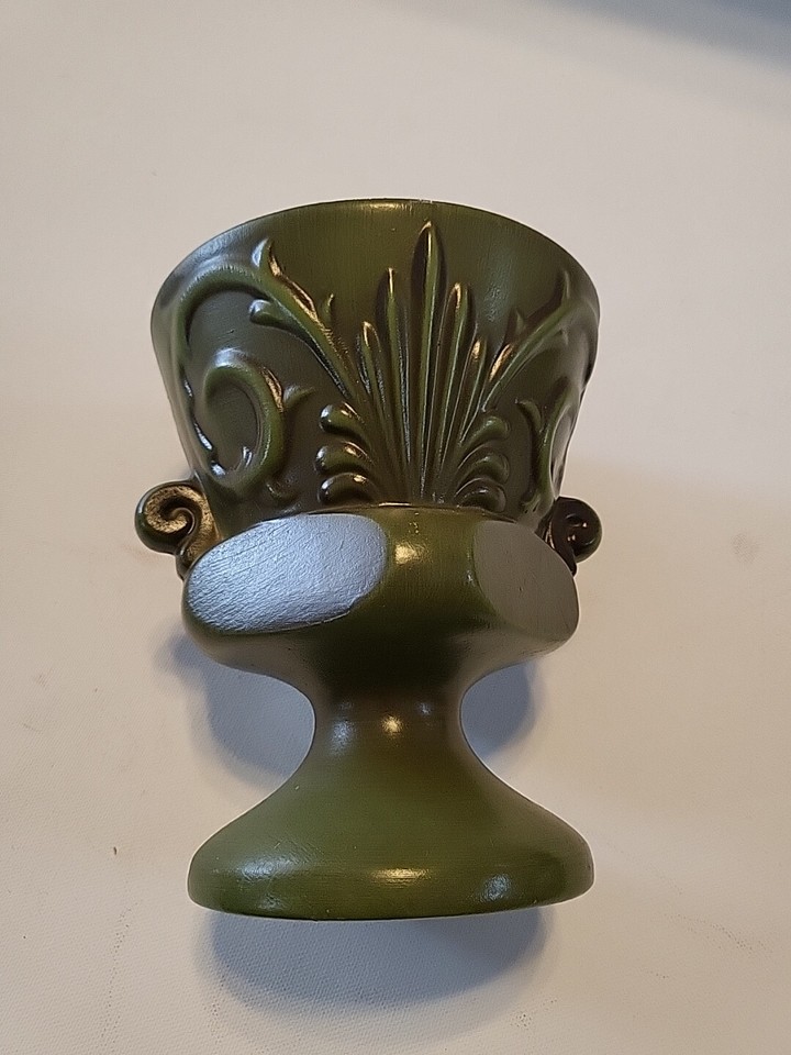 Vintage Haeger Pottery Mid Century Planter Vase Moss Green EUC Small Fleabite 