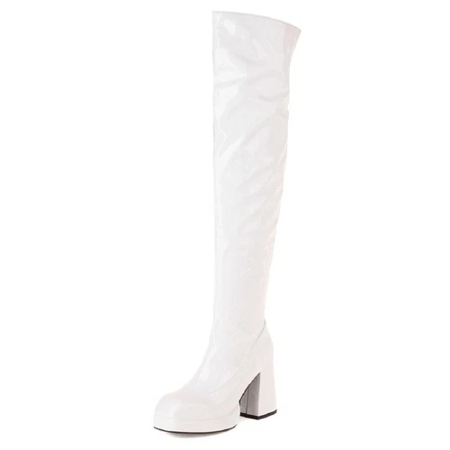 Overknee Stiefel Plateau Overknee-Stiefel Damen Sexy High Heels Schuhe Große Größe - Bild 10 von 25