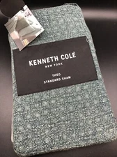NEW 1 KENNETH COLE THEO STANDARD PILLOW SHAM Green 20"x 26" Cotton