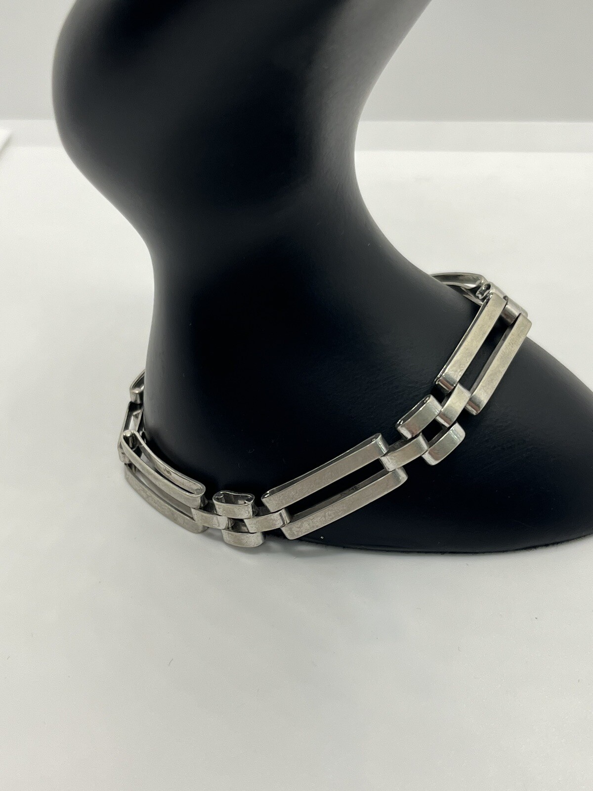 Wells sterling silver rectangle link bracelet vin… - image 4