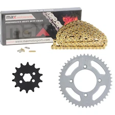 Gold Drive Chain & Sprockets Kit for Honda XR80R 1985-2003 / CRF80F 2004-2013
