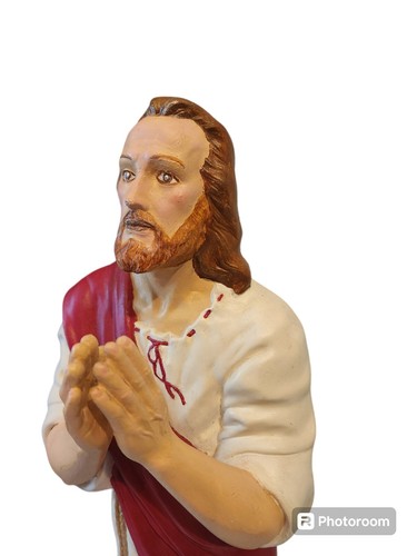 Vintage Keramik Jesus Christus Herr betende Statue 18 Zoll - Bild 6 von 9