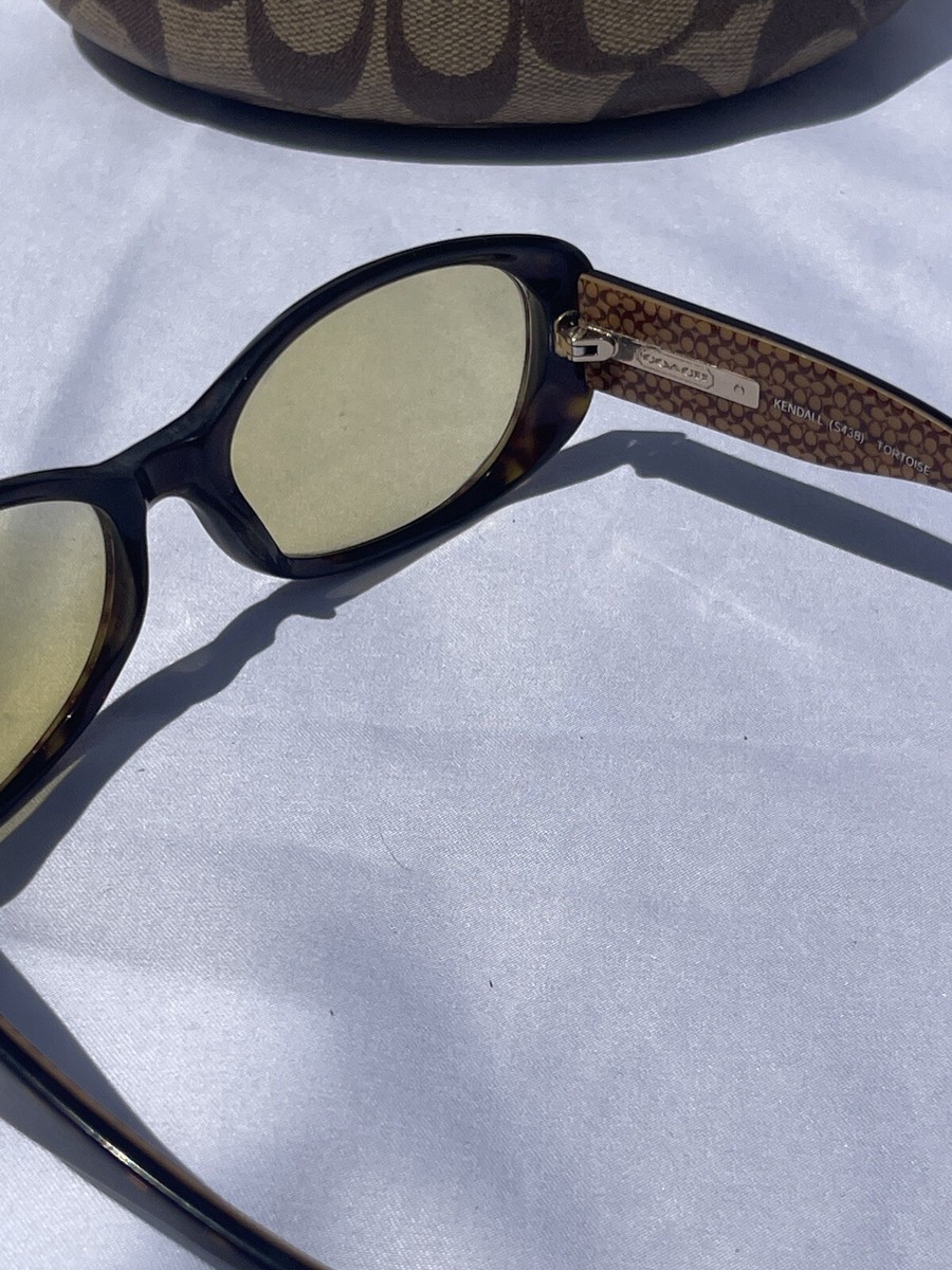 COACH KENDALL (S438) Sunglasses FRAMES DESIGNER Tortoise + Monogrammed CASE Coach Kendall S438 Tortoise Sunglasses 52/18/135 brown  main image 4