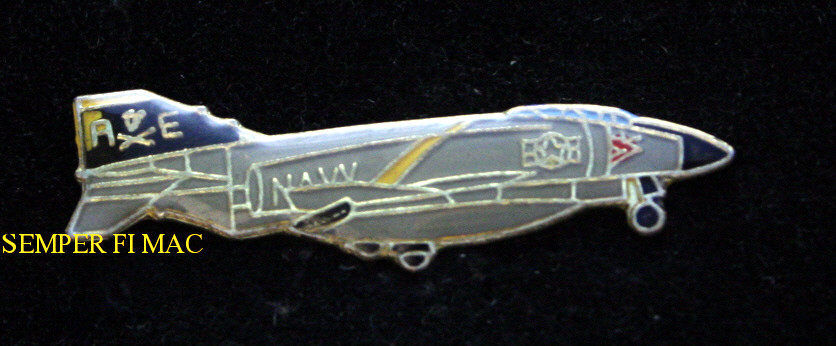 VF-84 JOLLY ROGERS HAT LAPEL PIN UP F4 PHANTOM US NAVY USS WING
