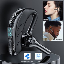 Bluetooth 5.2 Single Ear Hook in-ear Wireless Headset Driving Trucker Earbuds
