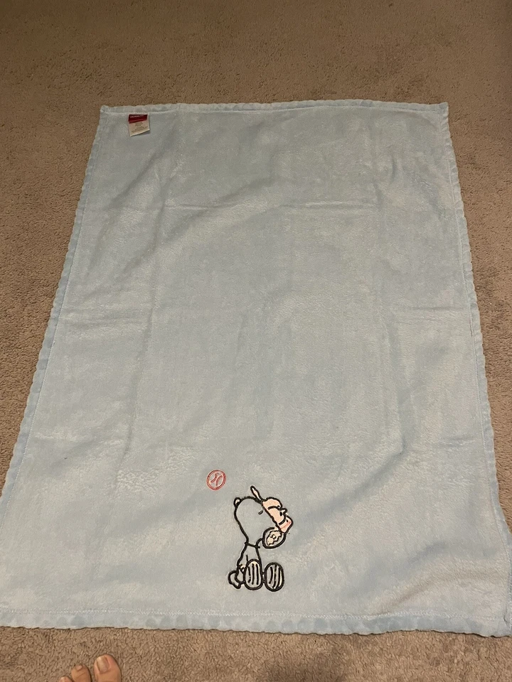 Manta de bebé suave azul de Snoopy Snoopy Bedtime Originals Lambs & Ivy Peanuts Foto 3 de 4