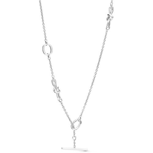 Authentic Pandora Necklace, Knotted Hearts T-Bar, #398080-90 Authentic Pandora Necklace, Knotted Hearts T-Bar, #398080-90