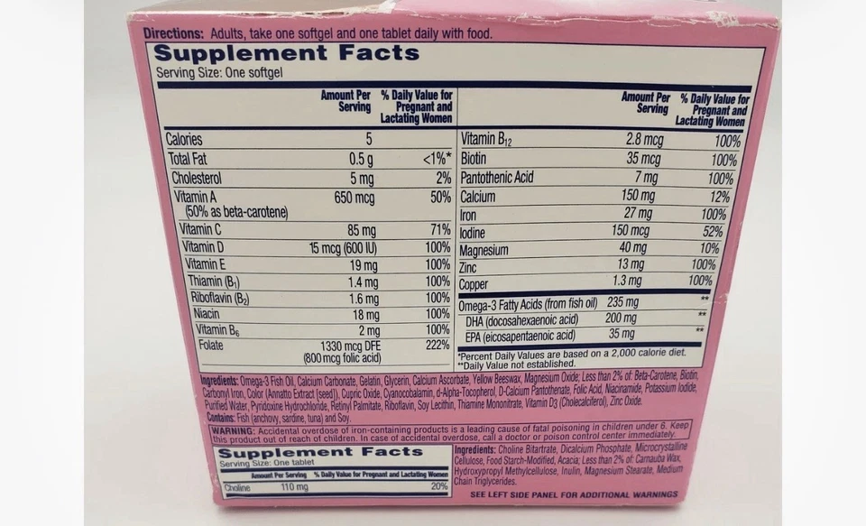 Multivitamínico Completo Avanzado Prenatal One A Day para Mujer - 30 Cápsulas Blandas y... Foto 2 de 4