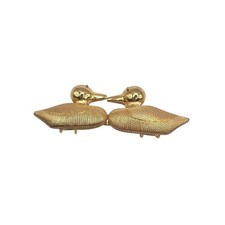 Dotty Smith Gold Tone Kissing Ducks Vintage Belt Buckle fits 1/2" belt Retro