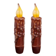 CVHOMEDECO. Real Wax Hand Dipped Battery Operated LED Timer Taper Candles
