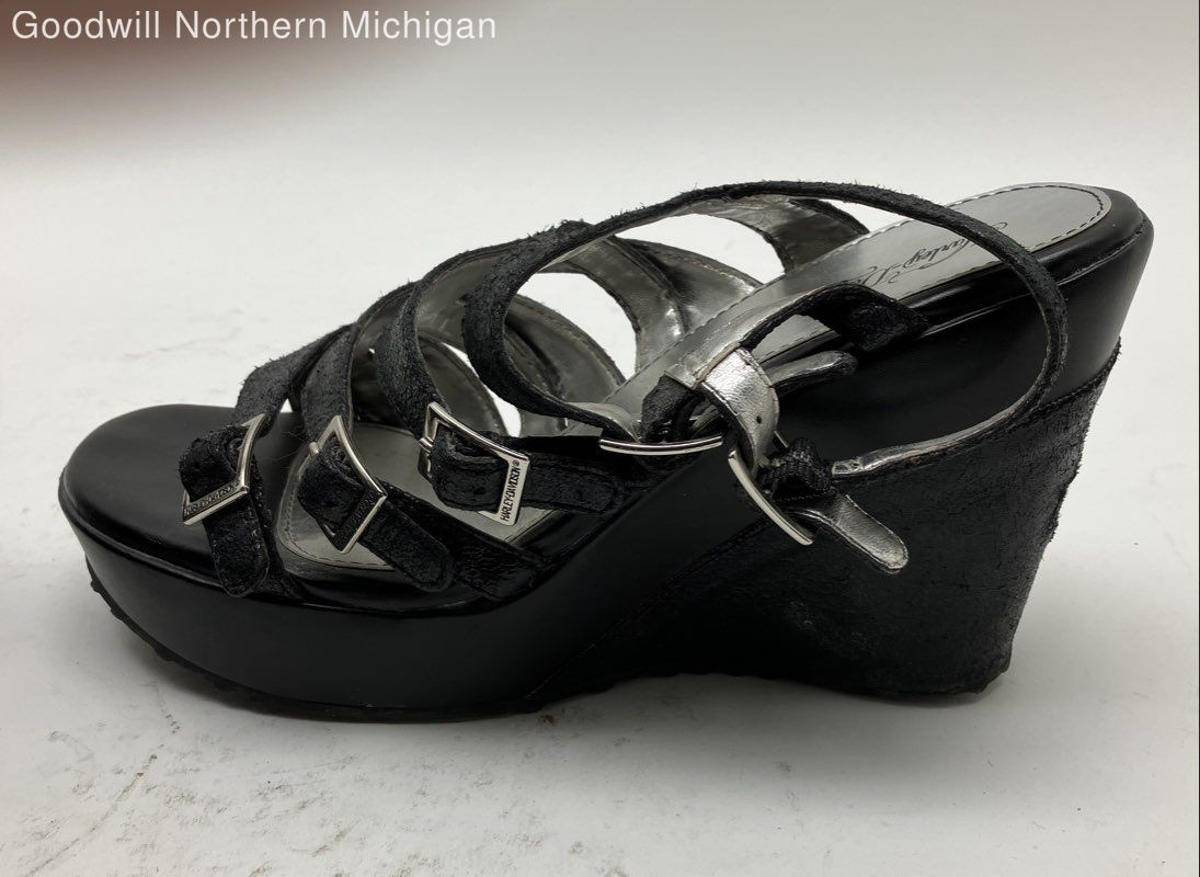 Harley-Davidson Black Solid Platform wedge Sandal… - image 6